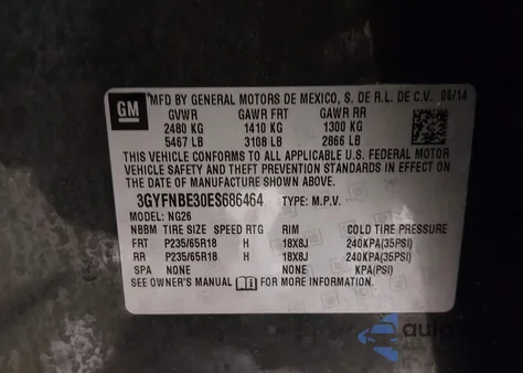 2014 Cadillac Srx Luxury Collection из США, поврежденный, VIN 3GYFNBE30ES686464